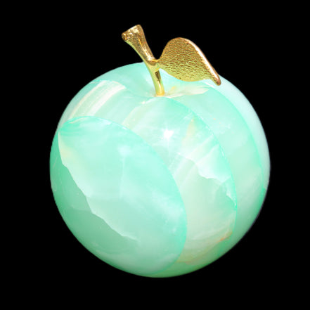 Afghan Jade Onyx hand-carved Apple varieties 75mm 384-414g in sunlight - Rocks and Things Store