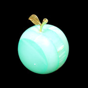 Afghan Jade Onyx hand-carved Apple varieties 75mm 384-414g in sunlight - Rocks and Things Store