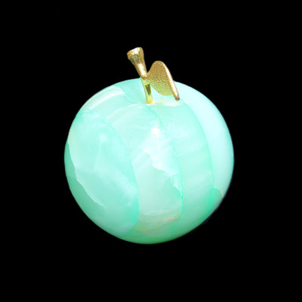 Afghan Jade Onyx hand-carved Apple varieties 75mm 384-414g in sunlight - Rocks and Things Store