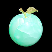 Afghan Jade Onyx hand-carved Apple varieties 75mm 384-414g in sunlight - Rocks and Things Store