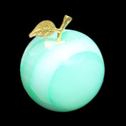 Afghan Jade Onyx hand-carved Apple varieties 75mm 384-414g in sunlight - Rocks and Things Store