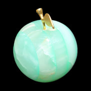 Afghan Jade Onyx hand-carved Apple varieties 75mm 384-414g in sunlight - Rocks and Things Store