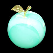 Afghan Jade Onyx hand-carved Apple varieties 75mm 384-414g in sunlight - Rocks and Things Store