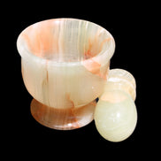 Afghan Jade hand-carved Mortar & Pestle 290-310g in sunlight - Rocks and Things Store