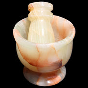 Afghan Jade hand-carved Mortar & Pestle 290-310g in sunlight - Rocks and Things Store