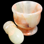 Afghan Jade hand-carved Mortar & Pestle 290-310g in sunlight - Rocks and Things Store