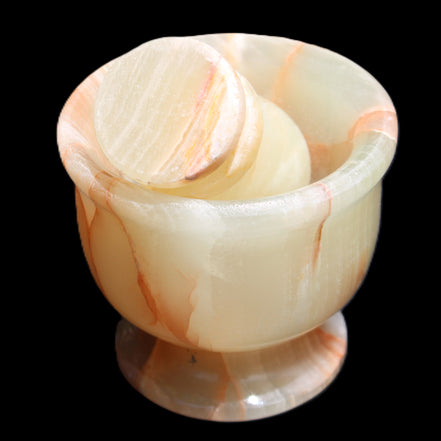 Afghan Jade hand-carved Mortar & Pestle 290-310g in sunlight - Rocks and Things Store