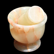 Afghan Jade hand-carved Mortar & Pestle 290-310g in sunlight - Rocks and Things Store