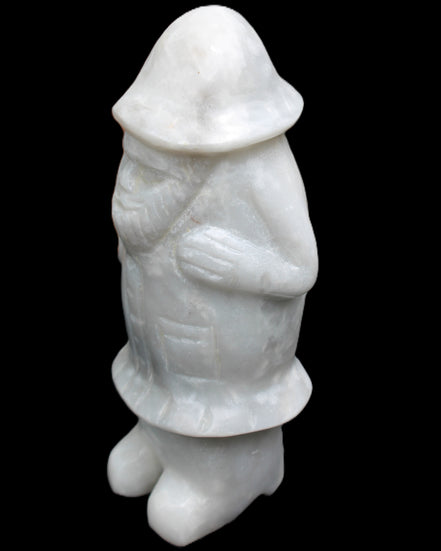White Jade Olde Style Father Christmas 140-152mm 646-704g in sunlight - Rocks and Things Store
