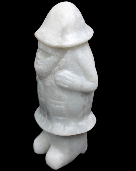 White Jade Olde Style Father Christmas 140-152mm 646-704g in sunlight - Rocks and Things Store
