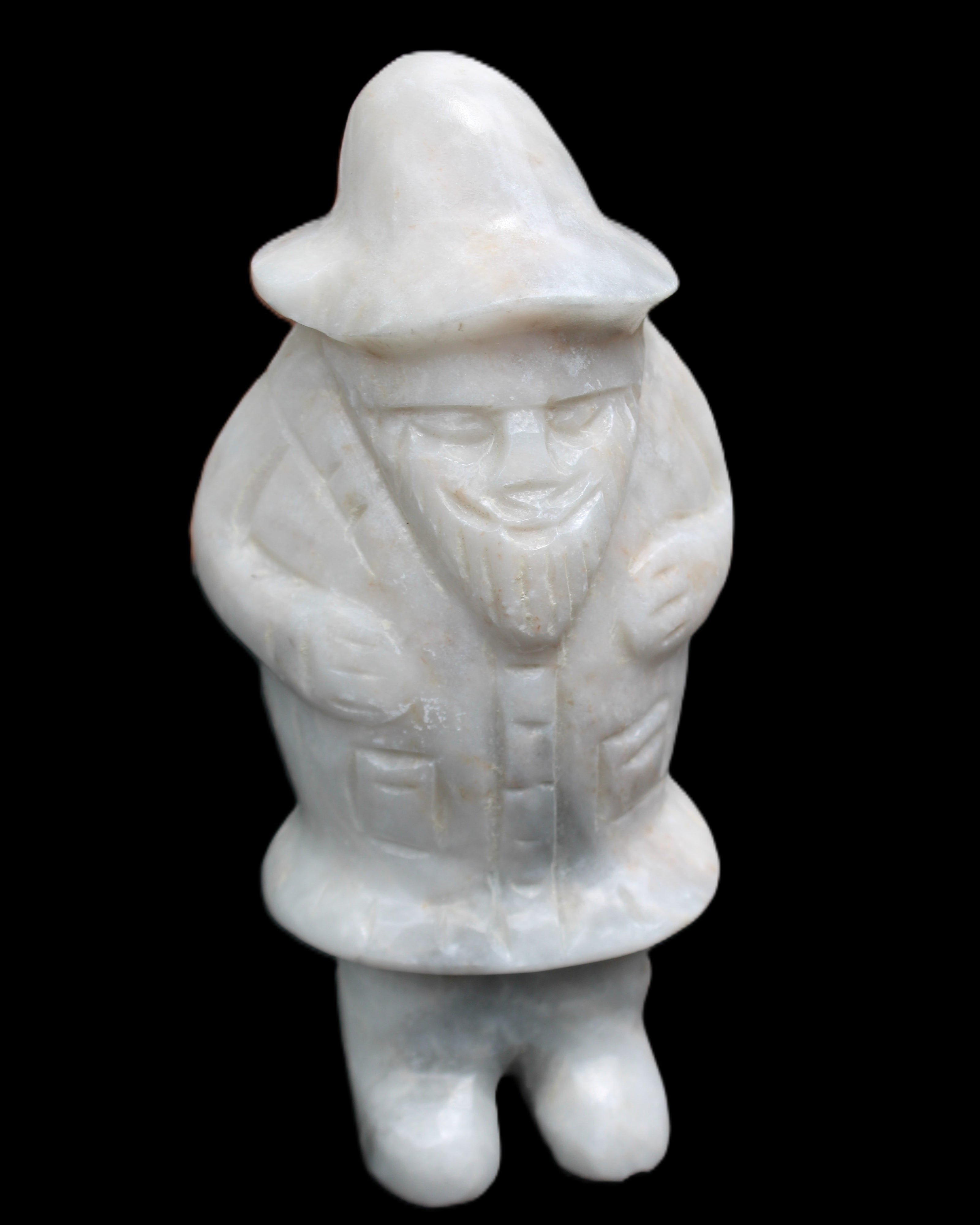 White Jade Olde Style Father Christmas 140-152mm 646-704g in sunlight - Rocks and Things Store