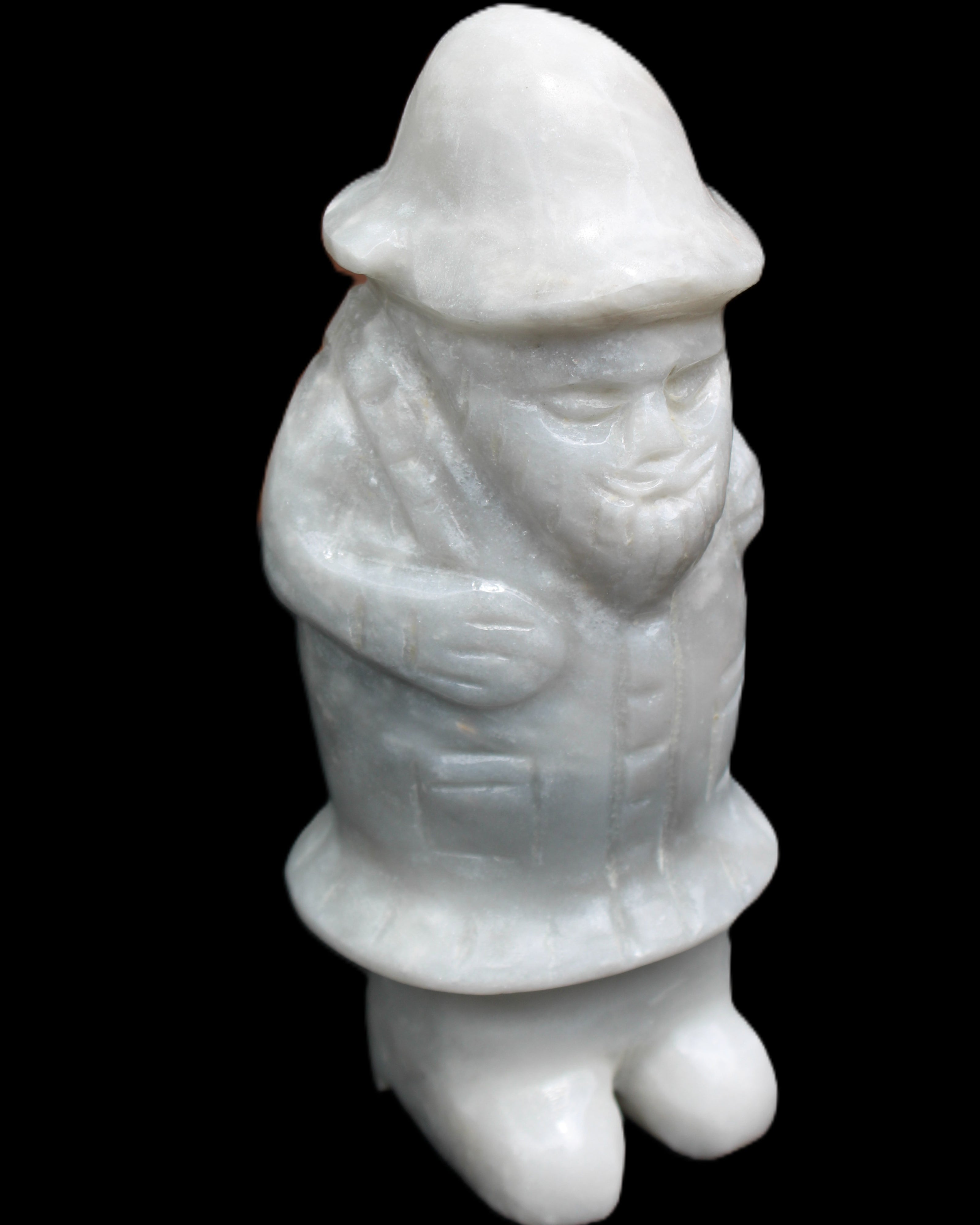 White Jade Olde Style Father Christmas 140-152mm 646-704g in sunlight - Rocks and Things Store