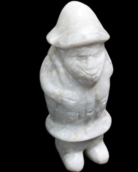 White Jade Olde Style Father Christmas 140-152mm 646-704g in sunlight - Rocks and Things Store
