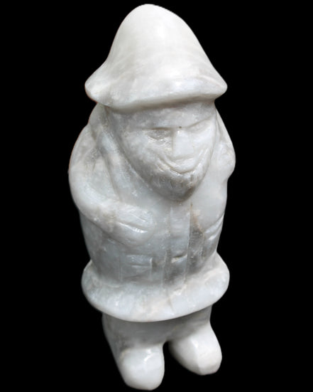 White Jade Olde Style Father Christmas 140-152mm 646-704g in sunlight - Rocks and Things Store