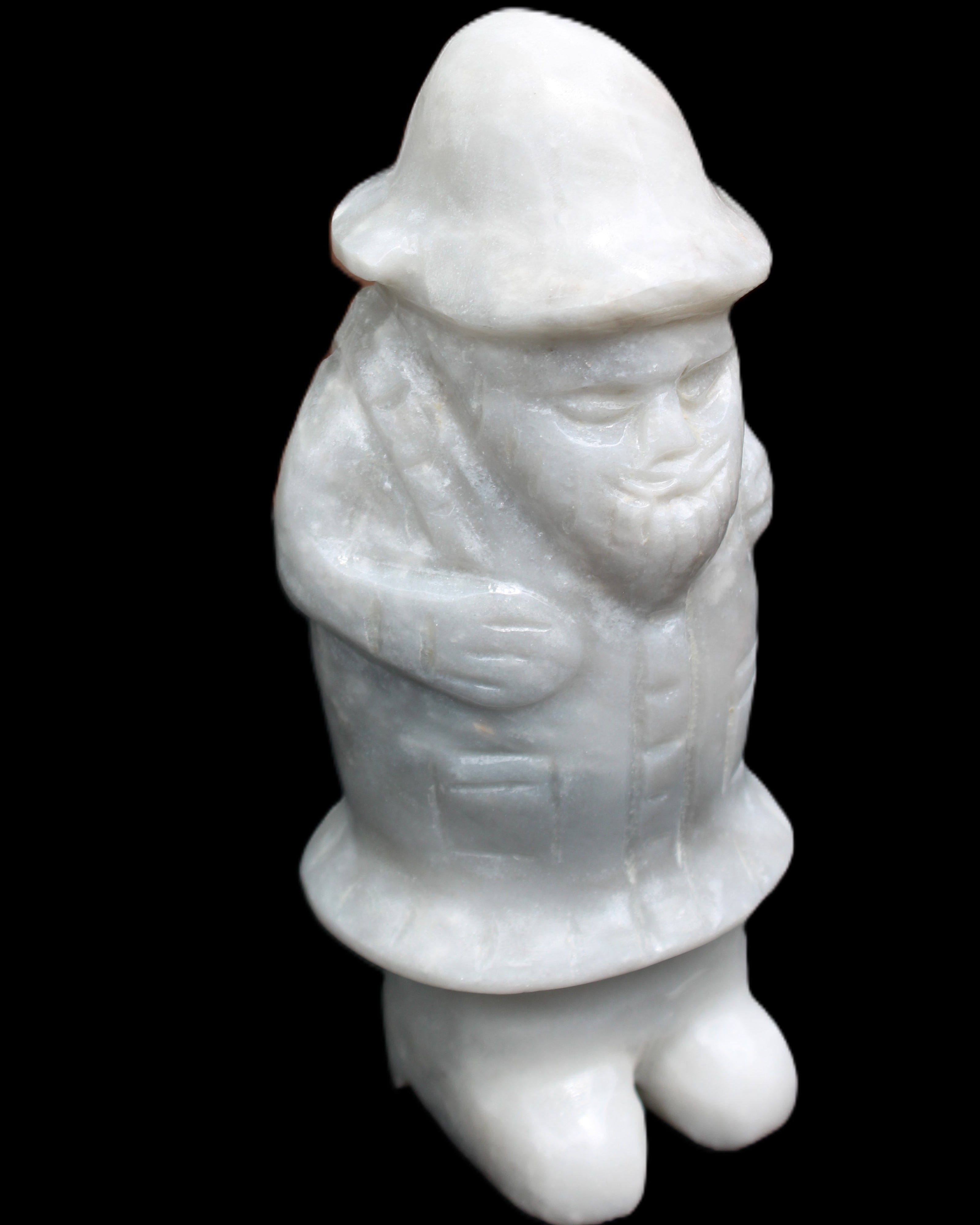 White Jade Olde Style Father Christmas 140-152mm 646-704g in sunlight - Rocks and Things Store