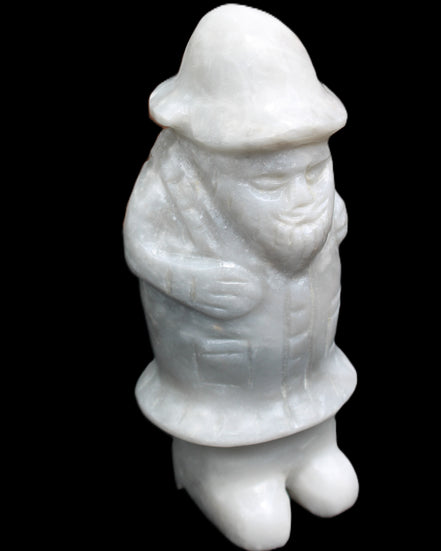 White Jade Olde Style Father Christmas 140-152mm 646-704g in sunlight - Rocks and Things Store