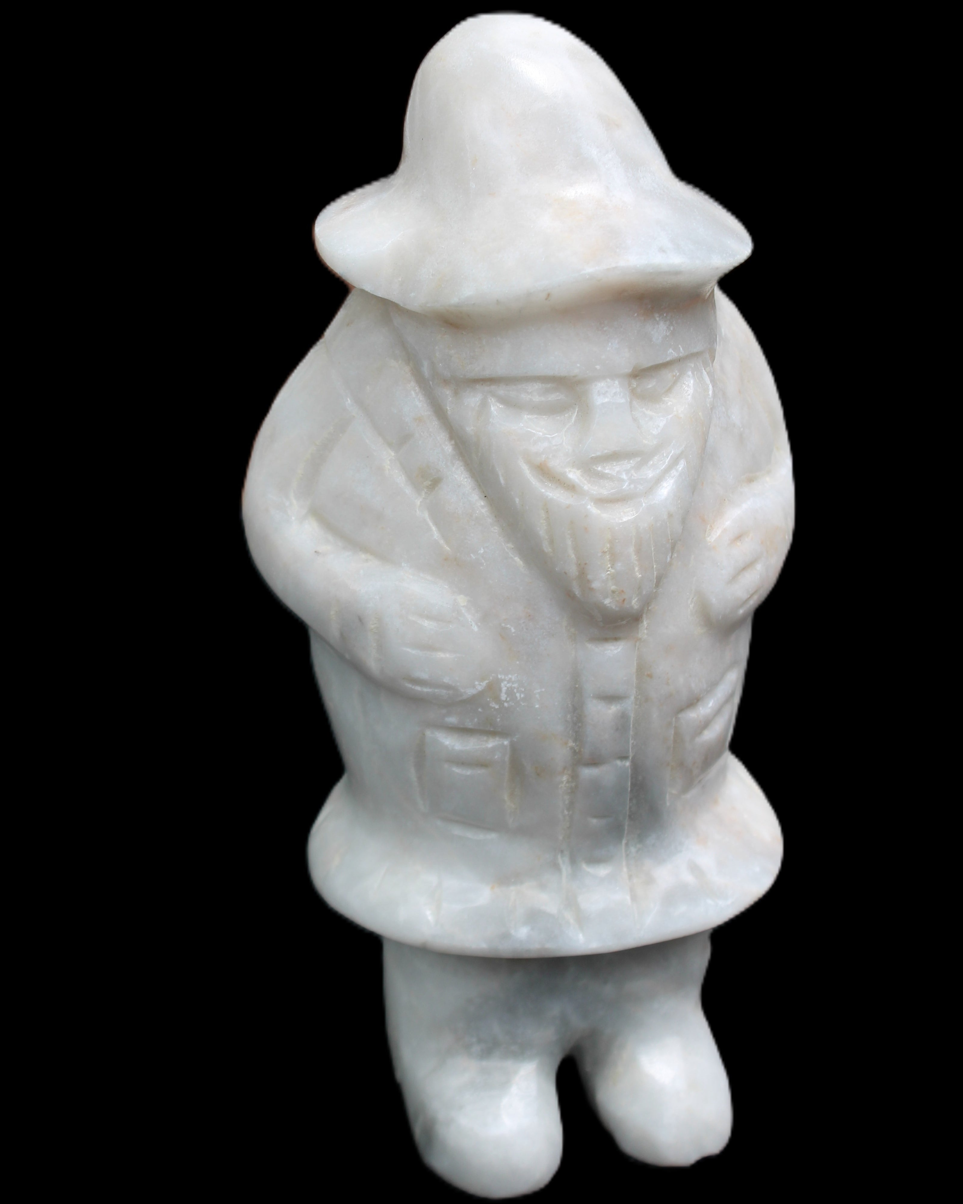 White Jade Olde Style Father Christmas 140-152mm 646-704g in sunlight - Rocks and Things Store