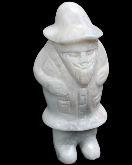 White Jade Olde Style Father Christmas 140-152mm 646-704g in sunlight - Rocks and Things Store