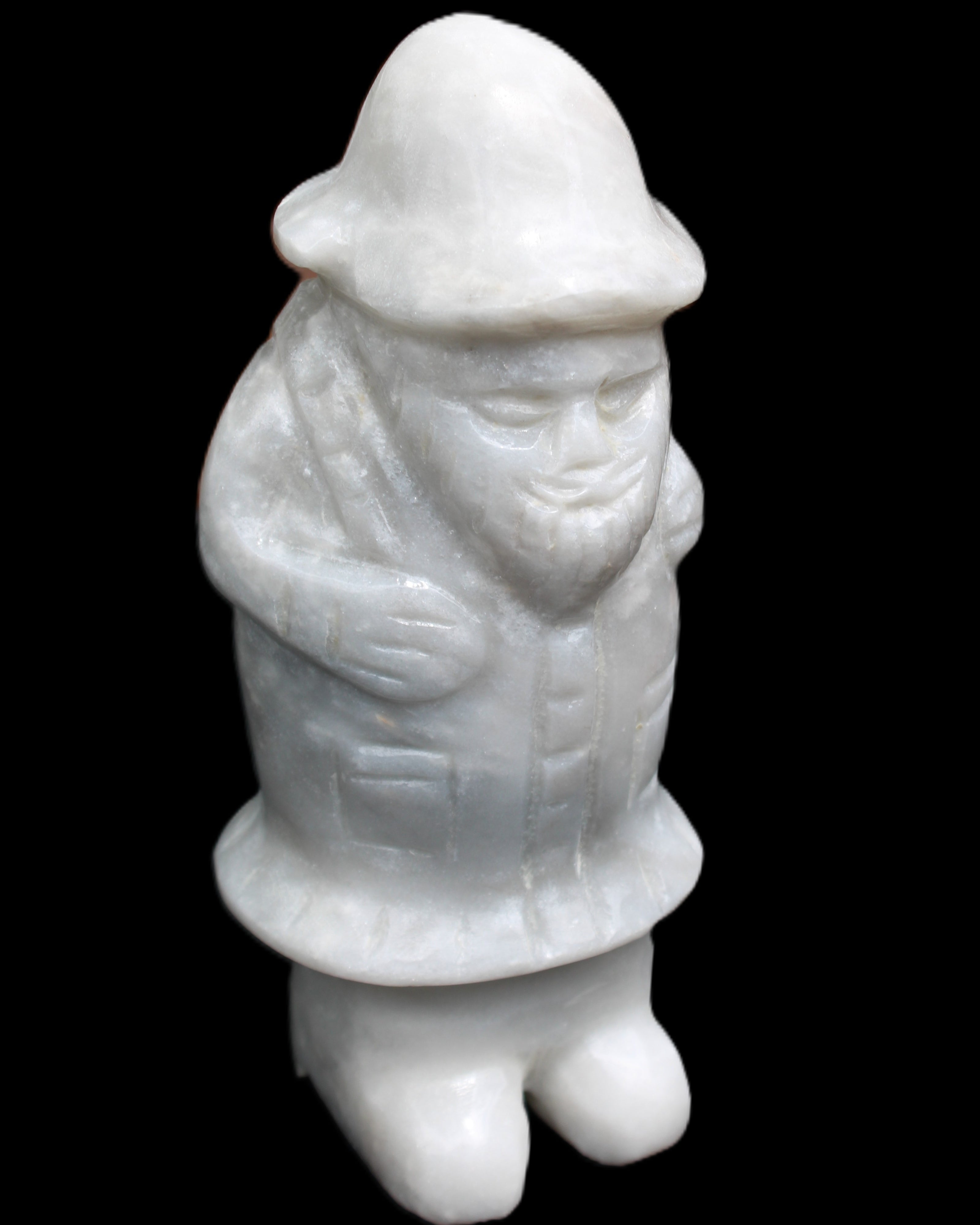 White Jade Olde Style Father Christmas 140-152mm 646-704g in sunlight - Rocks and Things Store