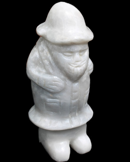 White Jade Olde Style Father Christmas 140-152mm 646-704g in sunlight - Rocks and Things Store