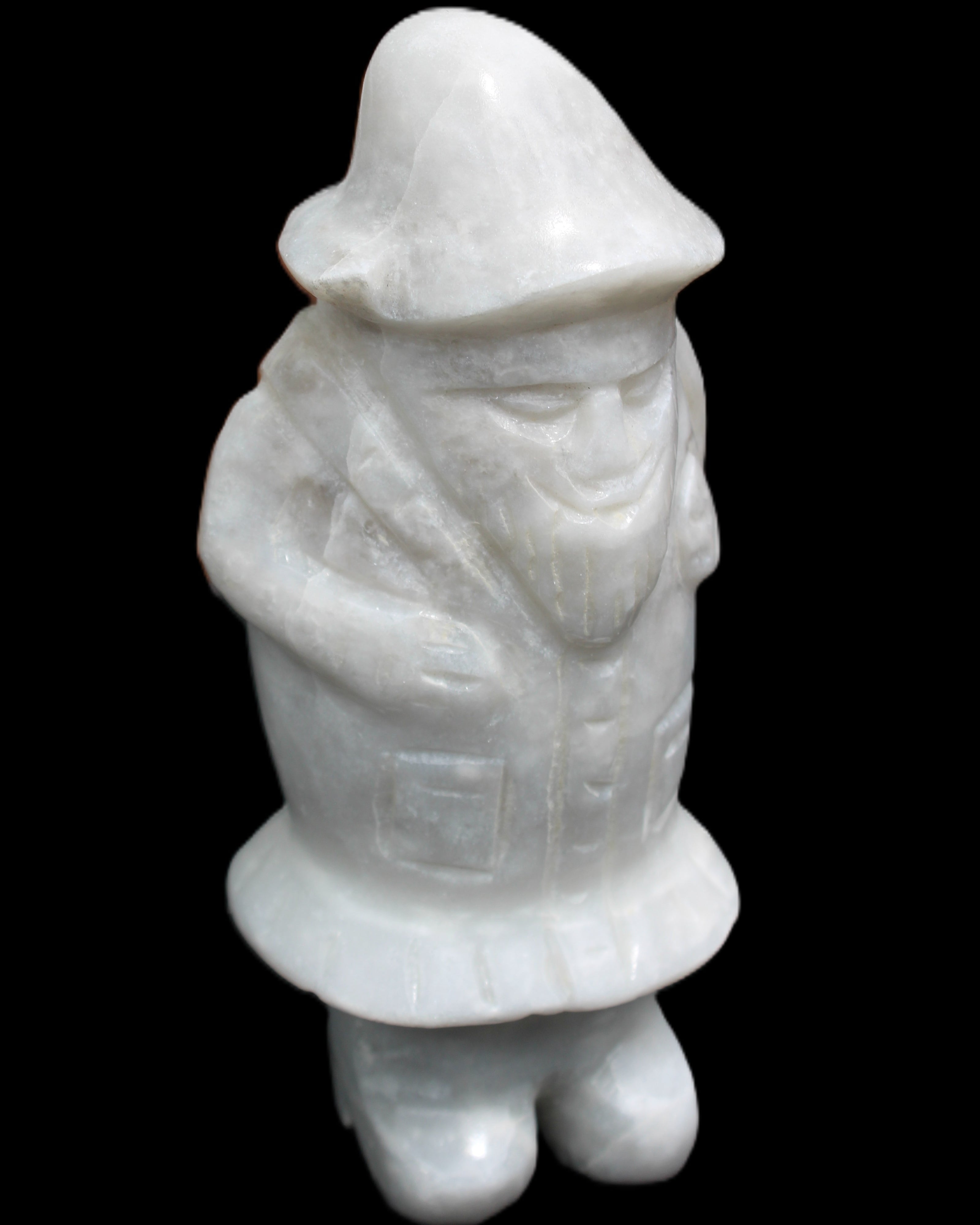 White Jade Olde Style Father Christmas 140-152mm 646-704g in sunlight - Rocks and Things Store