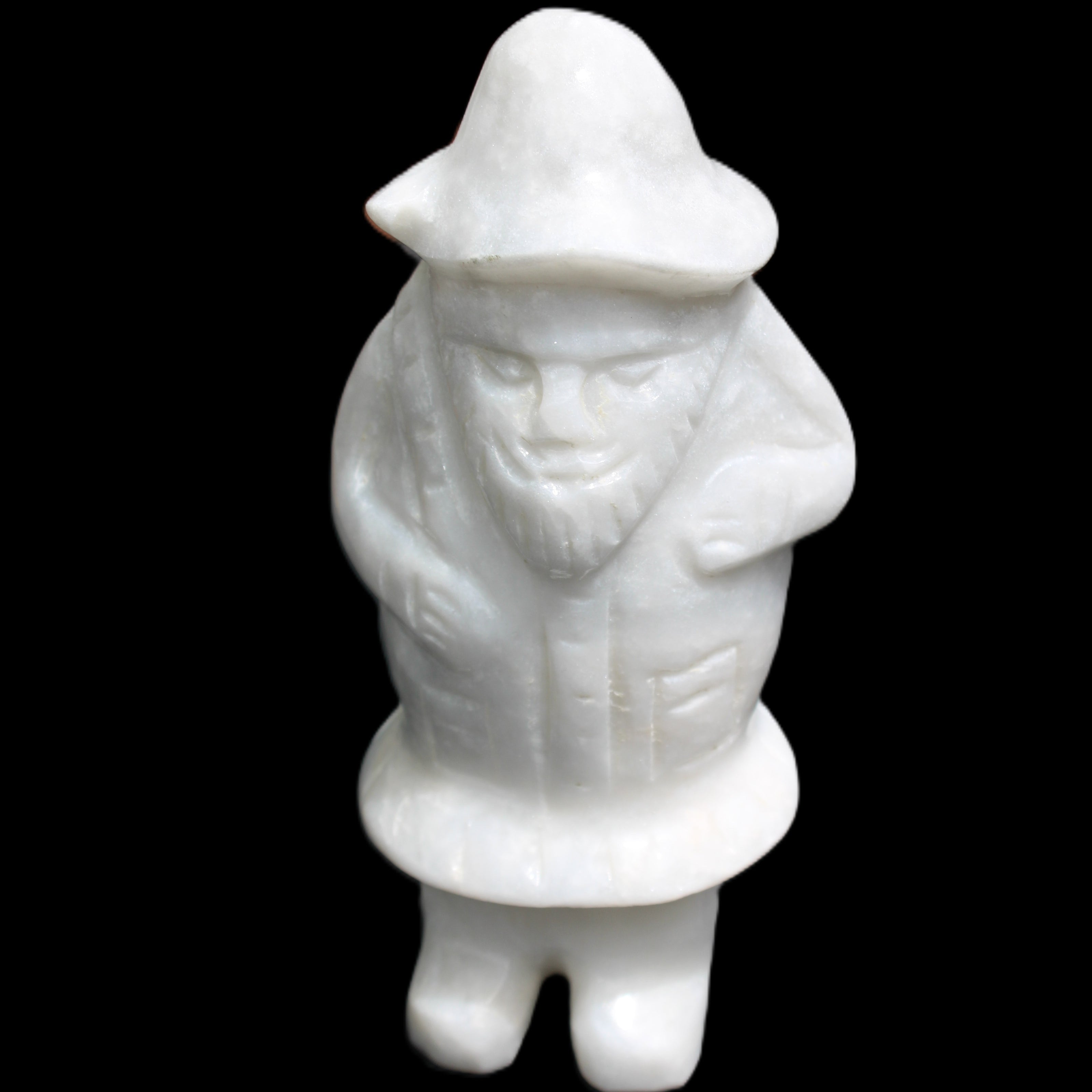 White Jade Olde Style Father Christmas 140-152mm 646-704g in sunlight - Rocks and Things Store