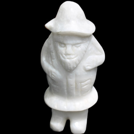 White Jade Olde Style Father Christmas 140-152mm 646-704g in sunlight - Rocks and Things Store
