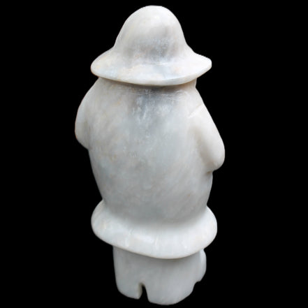 White Jade Olde Style Father Christmas 140-152mm 646-704g in sunlight - Rocks and Things Store