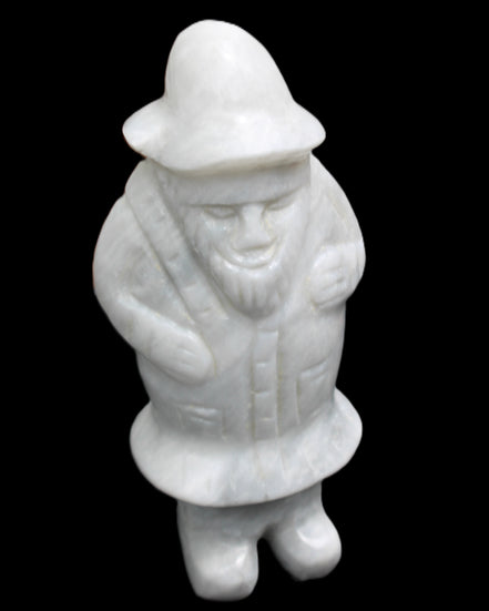 White Jade Olde Style Father Christmas 140-152mm 646-704g in sunlight - Rocks and Things Store