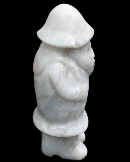 White Jade Olde Style Father Christmas 140-152mm 646-704g in sunlight - Rocks and Things Store