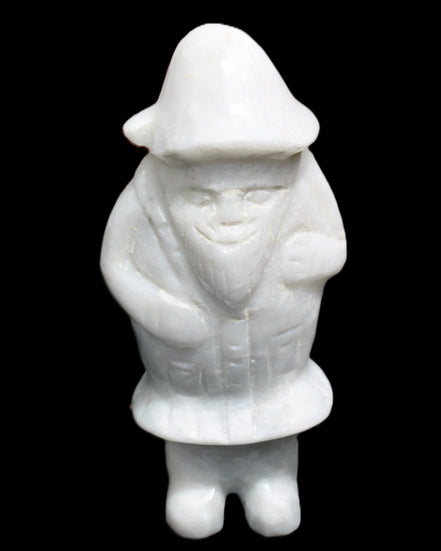 White Jade Olde Style Father Christmas 140-152mm 646-704g in sunlight - Rocks and Things Store