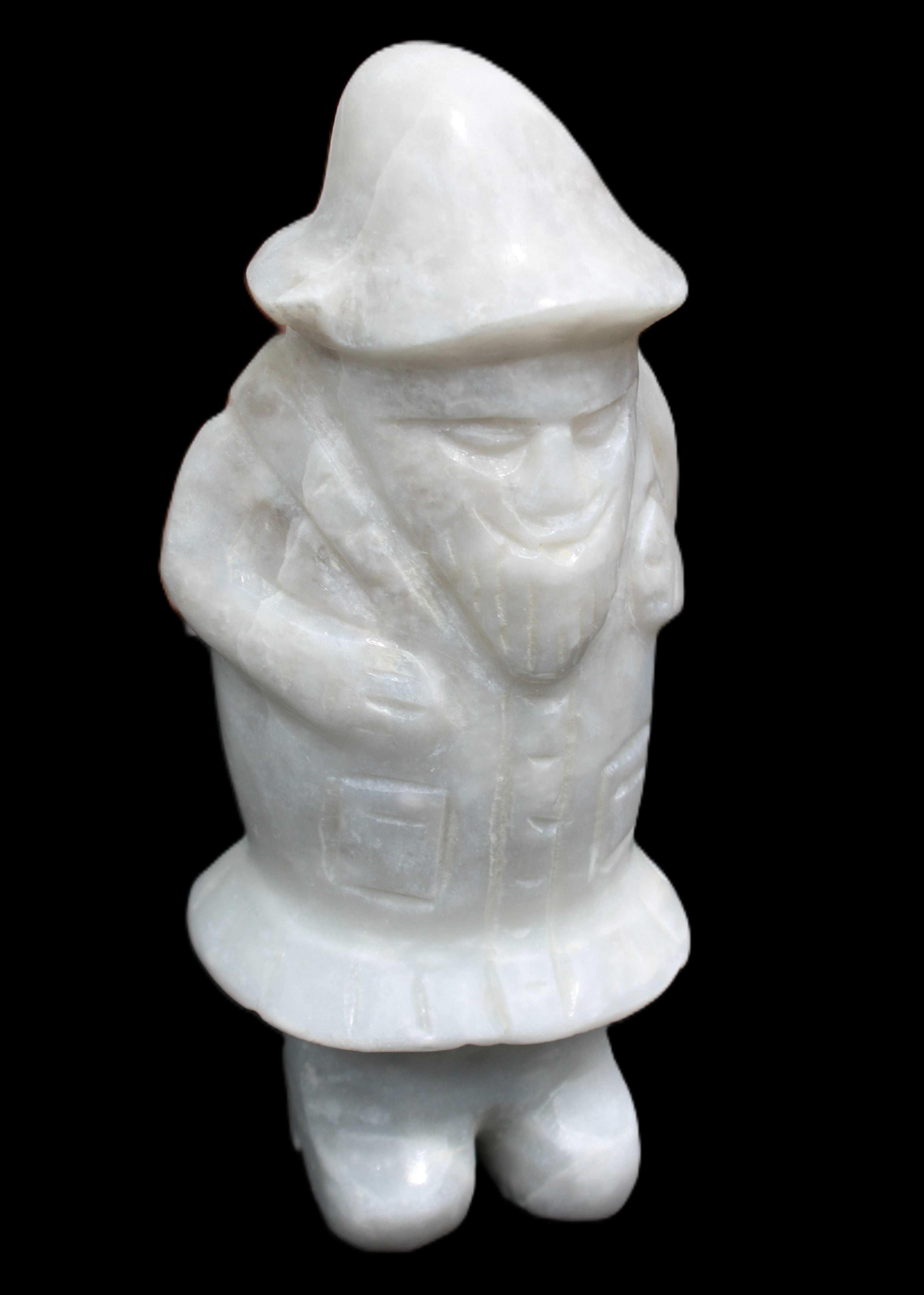 White Jade Olde Style Father Christmas 140-152mm 646-704g in sunlight - Rocks and Things Store