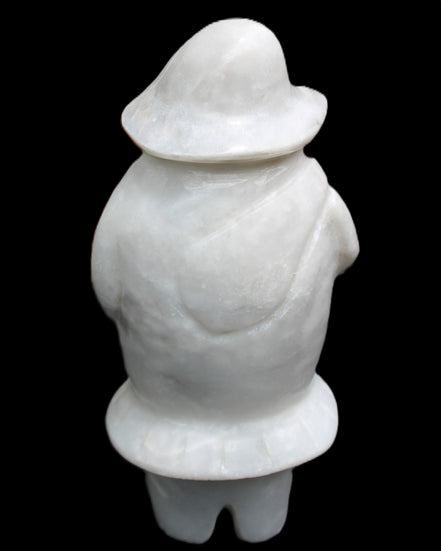White Jade Olde Style Father Christmas 140-152mm 646-704g in sunlight - Rocks and Things Store