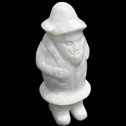 White Jade Olde Style Father Christmas 140-152mm 646-704g in sunlight - Rocks and Things Store