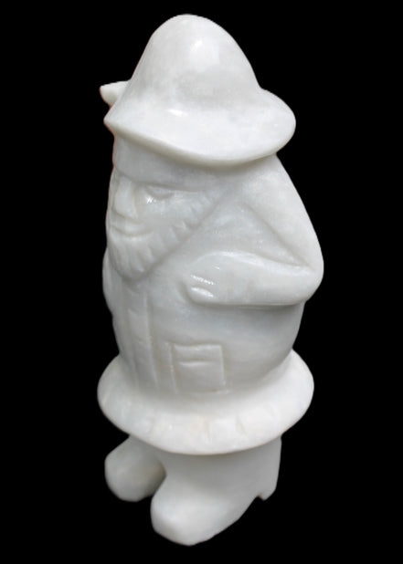 White Jade Olde Style Father Christmas 140-152mm 646-704g in sunlight - Rocks and Things Store