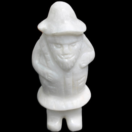 White Jade Olde Style Father Christmas 140-152mm 646-704g in sunlight - Rocks and Things Store