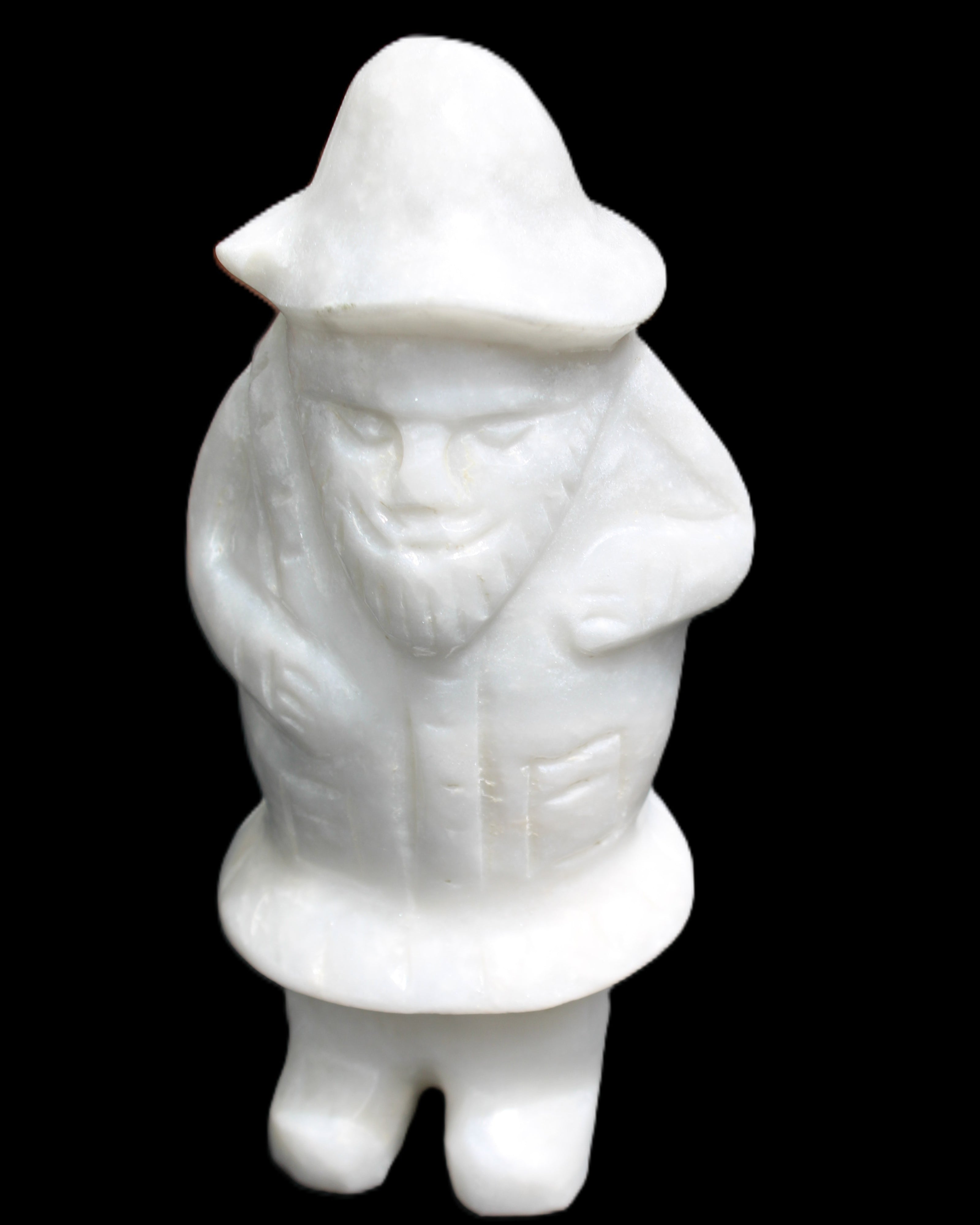 White Jade Olde Style Father Christmas 140-152mm 646-704g in sunlight - Rocks and Things Store
