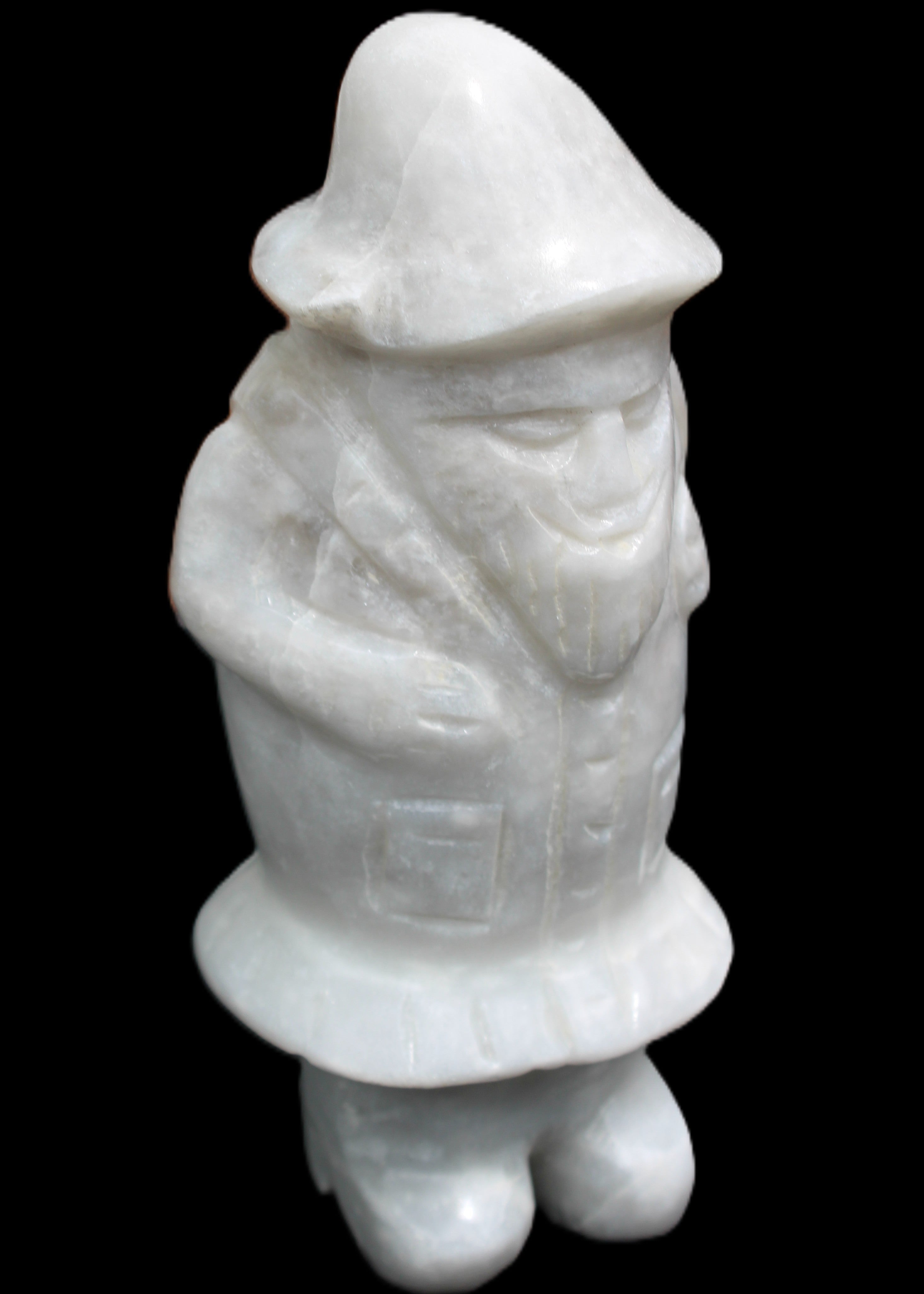 White Jade Olde Style Father Christmas 140-152mm 646-704g in sunlight - Rocks and Things Store