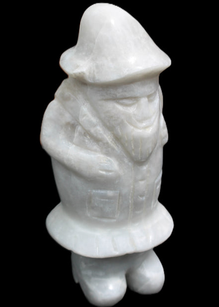 White Jade Olde Style Father Christmas 140-152mm 646-704g in sunlight - Rocks and Things Store
