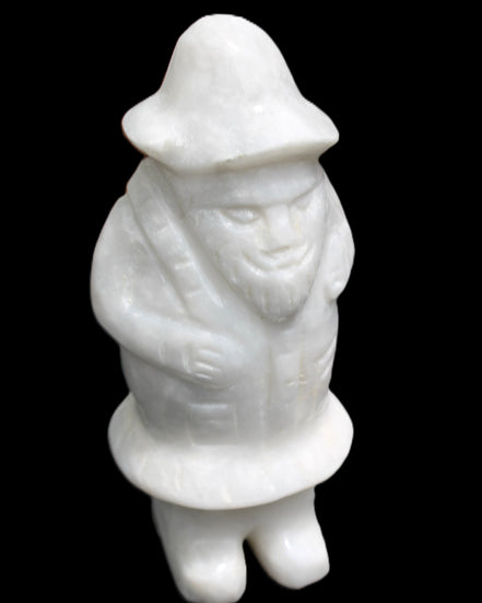 White Jade Olde Style Father Christmas 140-152mm 646-704g in sunlight - Rocks and Things Store