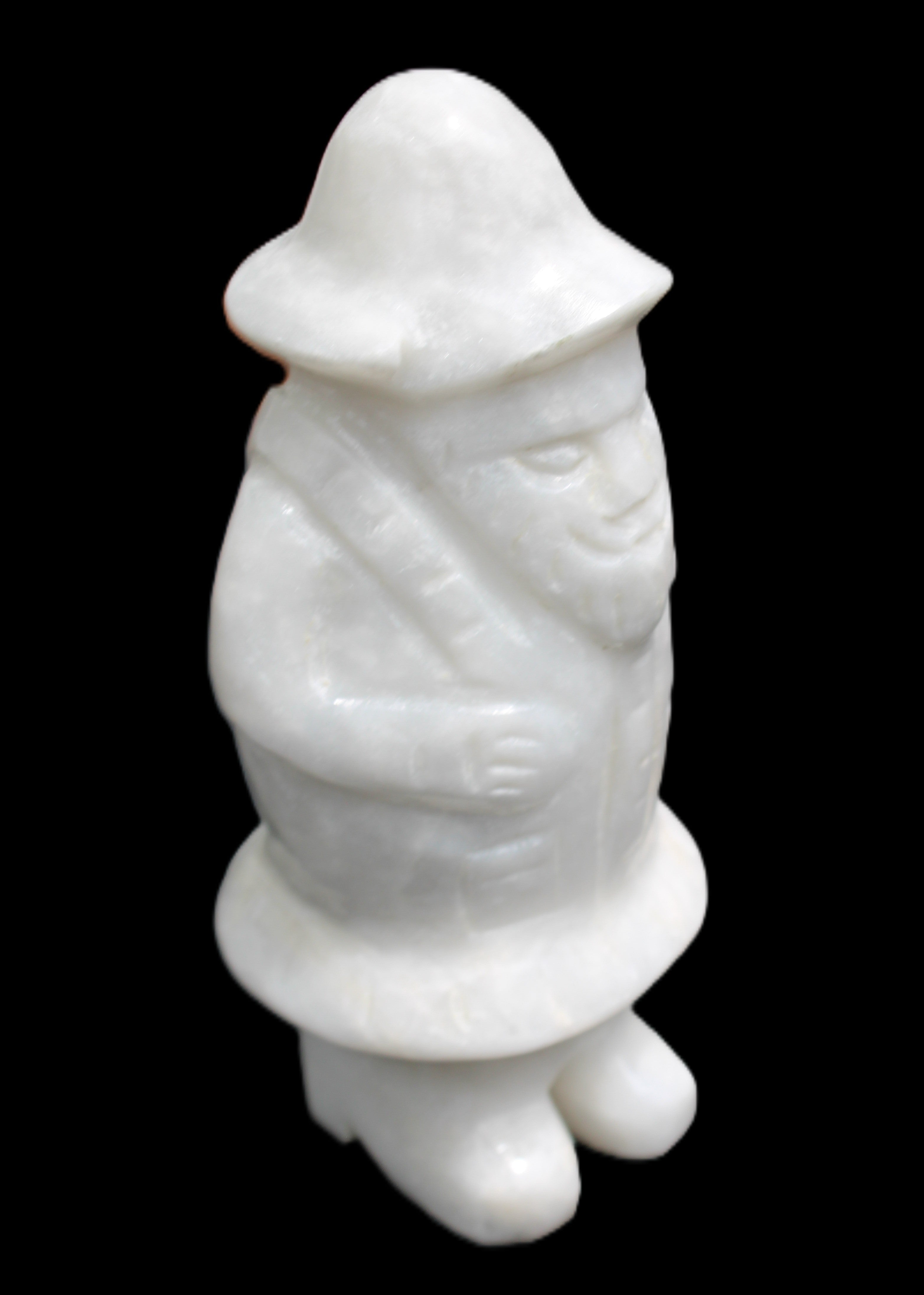White Jade Olde Style Father Christmas 140-152mm 646-704g in sunlight - Rocks and Things Store