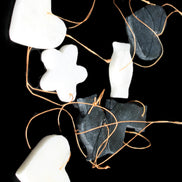 Christmas tree decoration shapes - 3 Black & 3 White Jade 38-48mm 100g in sunlight - Rocks and Things Store