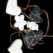 Christmas tree decoration shapes - 3 Black & 3 White Jade 38-48mm 100g in sunlight - Rocks and Things Store