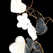 Christmas tree decoration shapes - 3 Black & 3 White Jade 38-48mm 100g in sunlight - Rocks and Things Store