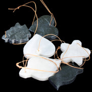 Christmas tree decoration shapes - 3 Black & 3 White Jade 38-48mm 100g in sunlight - Rocks and Things Store