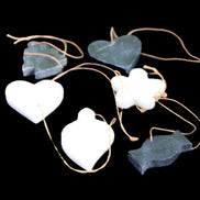 Christmas tree decoration shapes - 3 Black & 3 White Jade 38-48mm 100g in sunlight - Rocks and Things Store