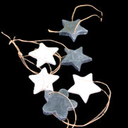 Christmas tree decoration shapes - 3 Black & 3 White Jade Stars 34-38mm 70-80g in sunlight - Rocks and Things Store