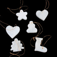 Christmas tree decoration shapes - 6 White Jade 38-48mm 90-100g in sunlight - Rocks and Things Store