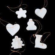 Christmas tree decoration shapes - 6 White Jade 38-48mm 90-100g in sunlight - Rocks and Things Store