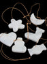 Christmas tree decoration shapes - 6 White Jade 38-48mm 80-90g in sunlight - Rocks and Things Store